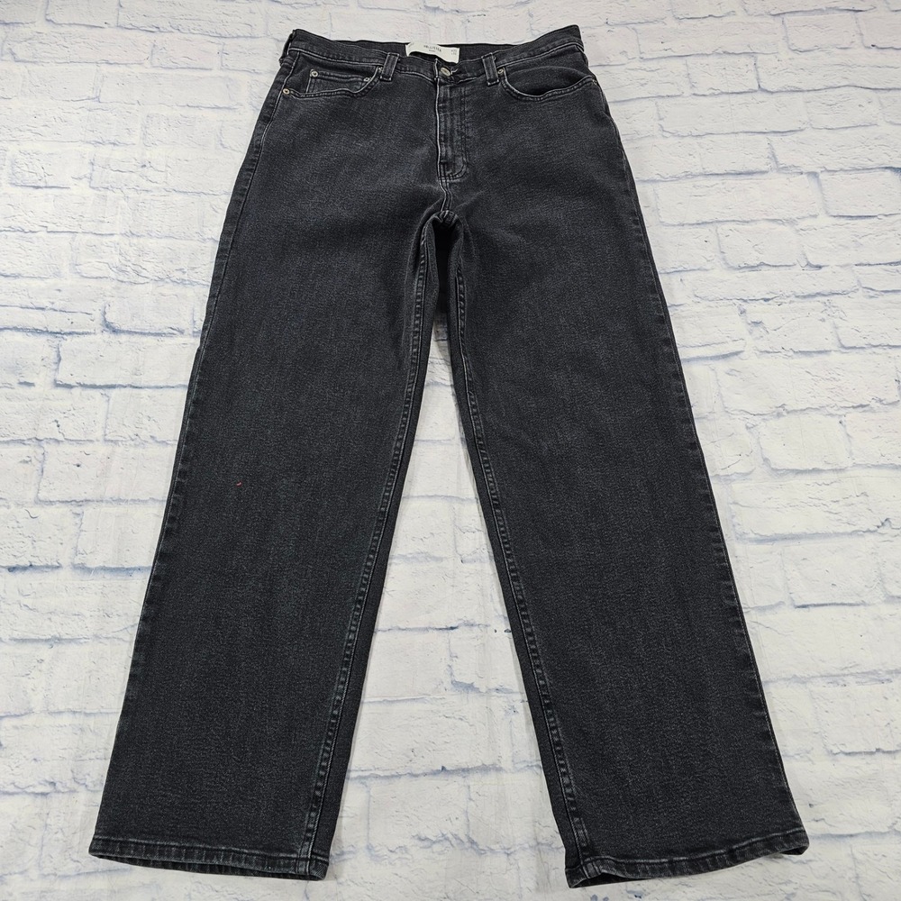 Hollister Baggy Jeans Mens 32X32 Faded Black Wide Leg Streetwear Skater Denim